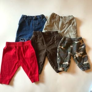 Bundle of baby boy pants jeans khaki camo sweats